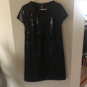 Black sequins lined dress